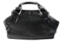 Auth Kooba Riley Black Leather Duffel w/ Turnlock Bag