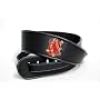 "Jodi Head Black 2.5"" Heavy Leather Pebble/Logo Pattern w/ Adjustable Tail Guitar Strap"