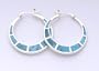 Turquoise Inlay Sterling Silver Hoop Earrings