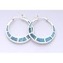 Turquoise Inlay Sterling Silver Hoop Earrings