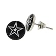 Stainless Steel Fake Plug Earrings - 16g Wire - 00G - Large White Star