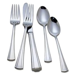 Reed & Barton Boulevard 18/10 Stainless Steel 65-Piece Flatware Set with Storage Caddy, Service for 12