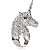 nOir Novelty Silver Unicorn Ring
