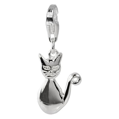Cheap Girls Jewelry SilberDream Charm cat, 925 Sterling Silver Charms Pendant with Lobster Clasp for Charms Bracelet, Necklace or Earring FC624 For Sale