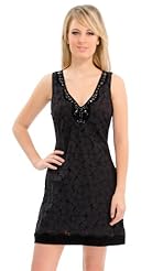 A-line V-neck Sleeveless Summer Nylon/Polyester/Spandex Beaded  Dress