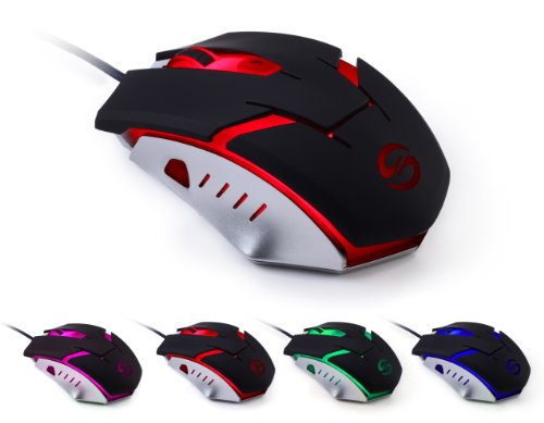 [4000 DPI, Compatible with Windows 8] UtechSmart High Precision Optical Gaming Mouse with 4000 DPI, 6 Programmable Buttons, Omron Micro Switches, 5 stored profiles for PC - AVAGO ADNS-3050 Chipset