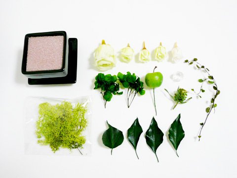 自分で作ってみる！木〔moku〕のフラワー風水 アレンジキット 【福を呼び込むフラワー風水 Florist S.F.D】 ～ プリザーブドフラワー 贈物やご自宅のインテリアにどうぞ ～
