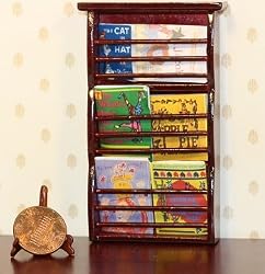 Dollhouse Miniature Wall Shelf Filled with Childrens Books