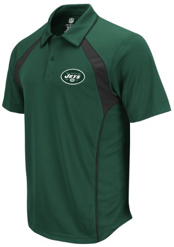 NFL Men's New York Jets End Zone Trainer Polo (Hunter, XX-Large)