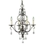 Murray Feiss F1904/4MBZ Chateau Four-Light Mini Chandelier Duo-Mount, Mocha Bronze with Prismatic Glass Crystals
