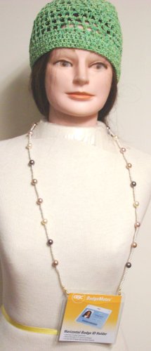 Click here to buy Ivory and Amber Beads Long Chain Necklace for Dual Use As Eye Glass Holder and Horizontal Id Card....