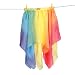 Search : Yellow and Rainbow Reversable Silk Skirt 100% Silk