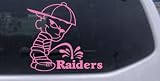 Pee On Raiders Car Window Wall Laptop Decal Sticker -- Pink 8in X 7.5in