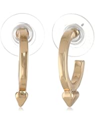 Gold-Tone Pyramid Hoop Earrings
