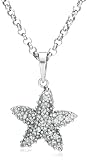 Sterling Silver Cubic Zirconia Starfish Pendant by Crislu, 16-18