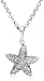 Crislu Sterling Silver Cubic Zirconia Starfish Pendant, 16