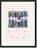Black Framed/Matted Print 17x23, Roman Civil Costumes