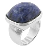 Rhodium Plated Amethyst Bezel Set Right Hand Ring