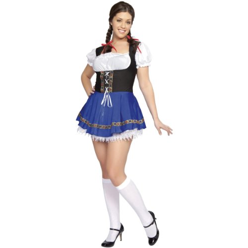 Oktoberfest Girl Sexy Plus Size Costume German Heidi Beer Maid Serving Wench Dirndl Dress Outfit Roma X-Large
