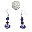 Blue Glass Bead Dangle Earrings Fashion Jewelry