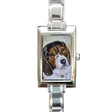 Limited Edition Violano Italian Charm Rectangle Watch Beagle Dog