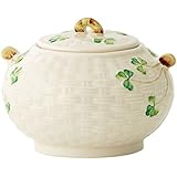 Belleek Group 0019 Shamrock Sugar Bowl, 4-Inch, White