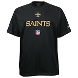 Reebok New Orleans Saints Black Sideline Word Mark T-shirt