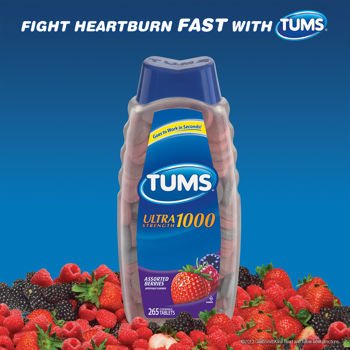 Tums Ultra 1000 Maximum Strength Antacid & Calcium Supplement, Assorted Fruit (265 ct)