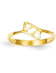 14k Yellow gold Double Heart Baby Ring