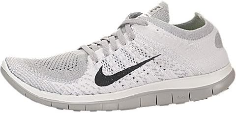 Nike Women's Free Flyknit 4.0 White/Black/Pr Pltnm/Wlf Gry Running Shoe 7.5 Women US
