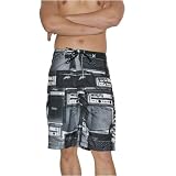 Mens Hurley black and gray amplifier design boardshorts. Very high quality board shorts that is great for wakeboard, surfing and other watersports.