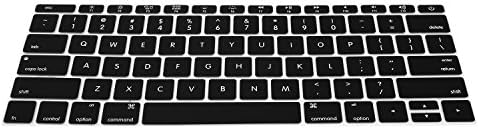 Tvoka® Silicone Keyboard Protector Skin Dust Cover for Newest Macbook Retina 12 inch 2015 Version (Black)