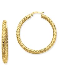 3mm, Round Mesh Hoop Earrings in 14K Yellow Gold, 35mm (1 3/8")
