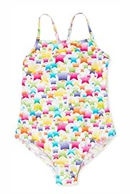 Square Neck Star Print Swimsuit