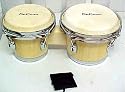 Natural Hardwood Tunable Bongo Drums 7" & 8 1/4"