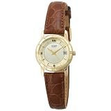 Citizen Womens EU0512-07P Gold-Tone Brown Leather S