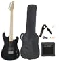 Full Size Black Electric Guitar with Amp, Case and Accessories Pack Beginner Starter Package