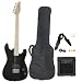 Full Size Black Electric Guitar with Amp, Case and Accessories Pack Beginner Starter Package
