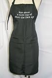 (Adults Only) Black Embroidered Apron How about a nice cup of shut the fuck up