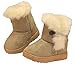 Ikevan Snow Boots Baby's Winter Cotton Boots Fur Velvet Anti-Slip thicken Short Tube Martin Boots Girls Kids Warm Boots Toddler Shoes 1-3 years old (21, Khaki)
