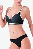 Ilusion Women's Racerback Sports Bra BLACK 32B