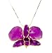 Purple Gold-Trimmed Real Orchid Necklace