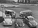 Volkswagen Beetle Sitting in Parking Lot, Outside Plant, Waiting to be Shipped to Dealers Photographic Poster Print by Walter Sanders, 18x24