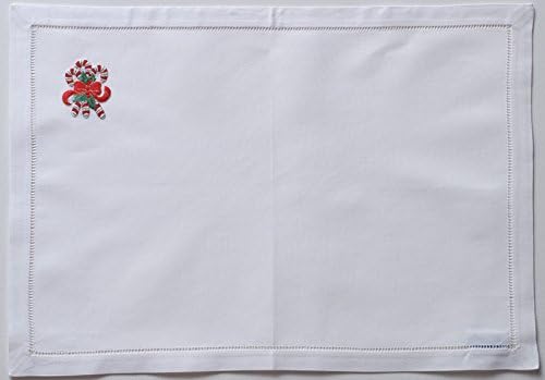Henry Handwork Candy Cane Placemat, Set of 4