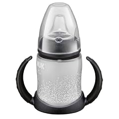 NUK 10215065 - First Choice Trinklernflasche, 150 ml, schwarz, aus Puretec BPA-frei mit Soft-Trinkt�lle aus Silikon auslaufsicher
