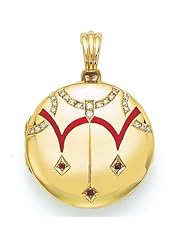 Victor Mayer 18K Gold Diamond Locket With Ruby 18K Yellow Gold
