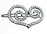 Swirl of Heart Swarovski Crystal Jeweled Hair Pin