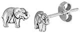 Tiny Sterling Silver Elephant Stud Earrings