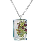 Clear Speckled Oblong Murano Glass Necklaces