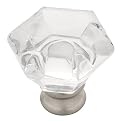 Liberty Hardware Satin Nickel and Clear Flat Knobs 4 pk.